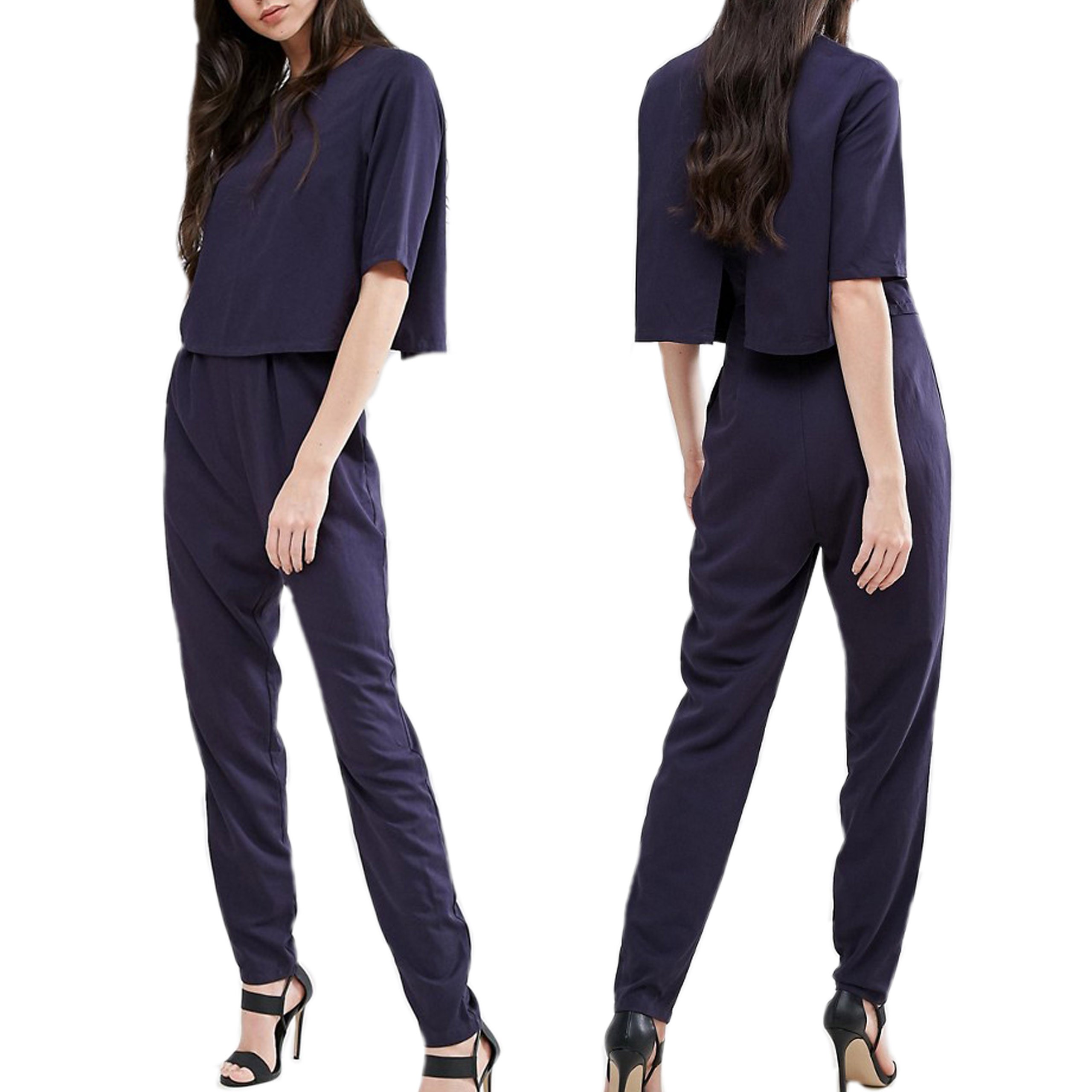 Y.A.S. Tall Granatowy Kombinezon oversize M 38 Y-A-S--Tall-Granatowy-Kombinezon-oversize-M-38