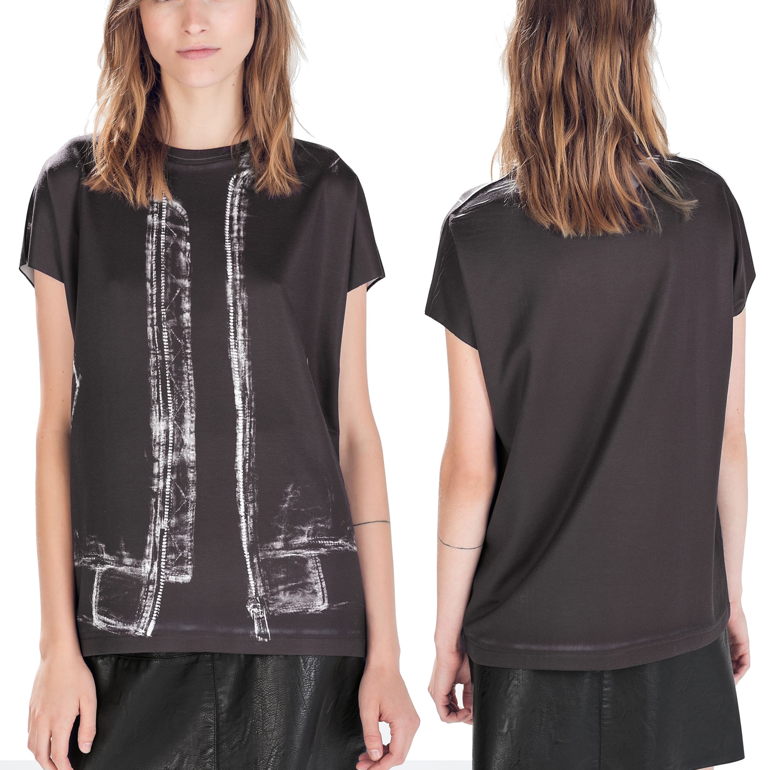 Z1 Grafitowy t-shirt imitacja bluzy print S 36* Z1-Grafitowy-t-shirt-imitacja-bluzy-print-S-36