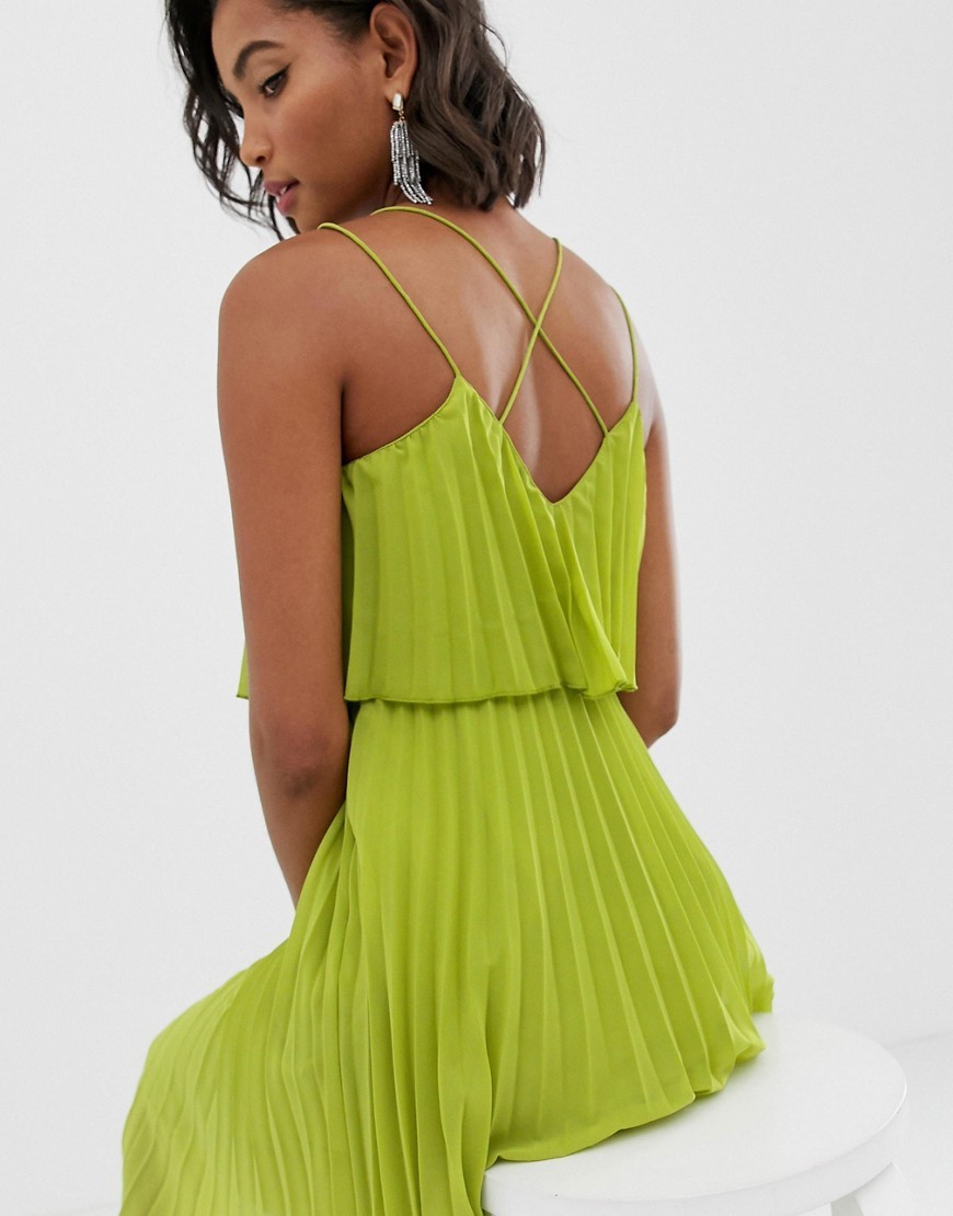 Zielona-Sukienka-plisowana-krotki-top-L-40