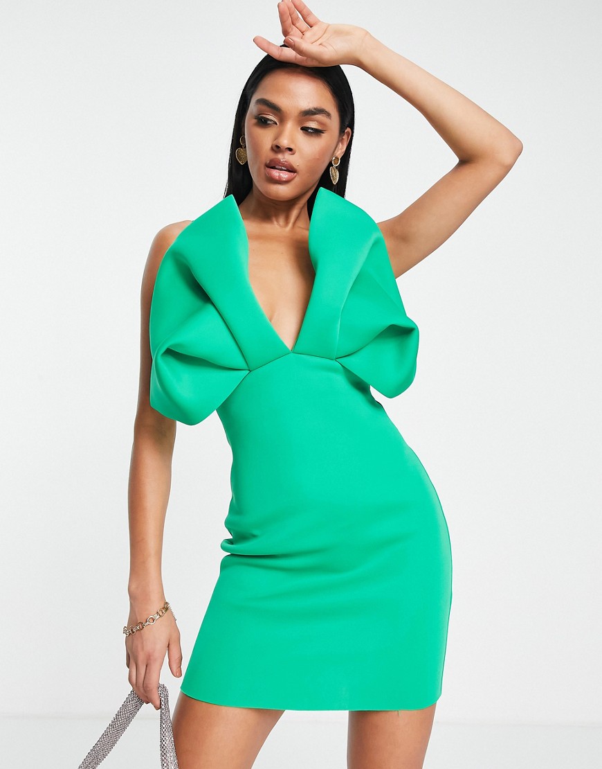 Zielona-sukienka-mini-z-kokarda-na-biuscie-defekt-36