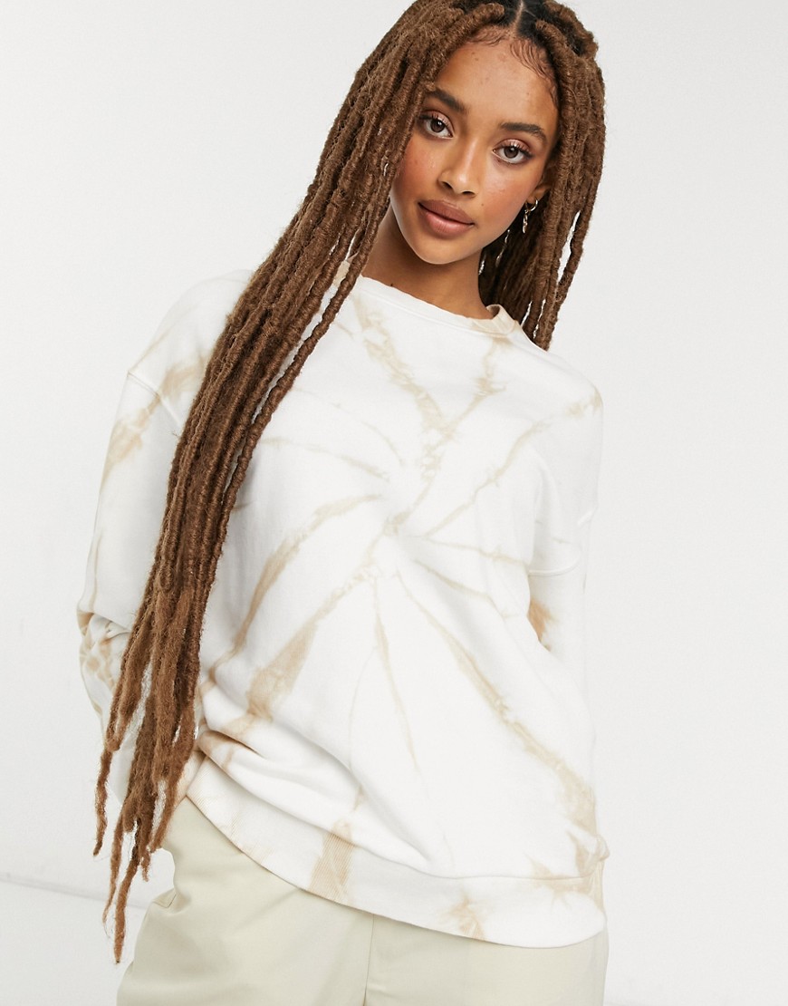 Beżowa bluza dresowa oversize z bawełny organicznej z efektem tie-dye L a1623e5431349bbb9c51b411680cacd8