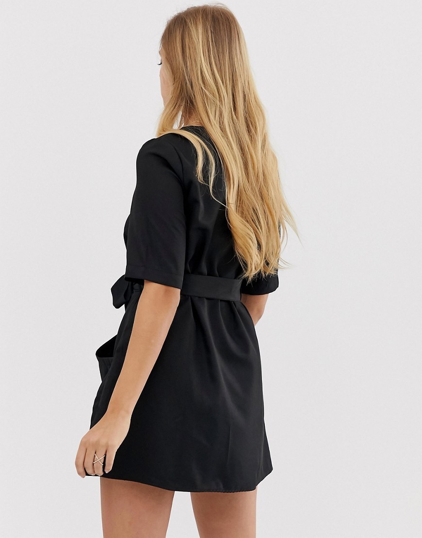 boohoo-Czarna-Sukienka-mini-wiazana-brak-guzikow-S-36-1 boohoo-Czarna-Sukienka-mini-wiazana-brak-guzikow-S-36