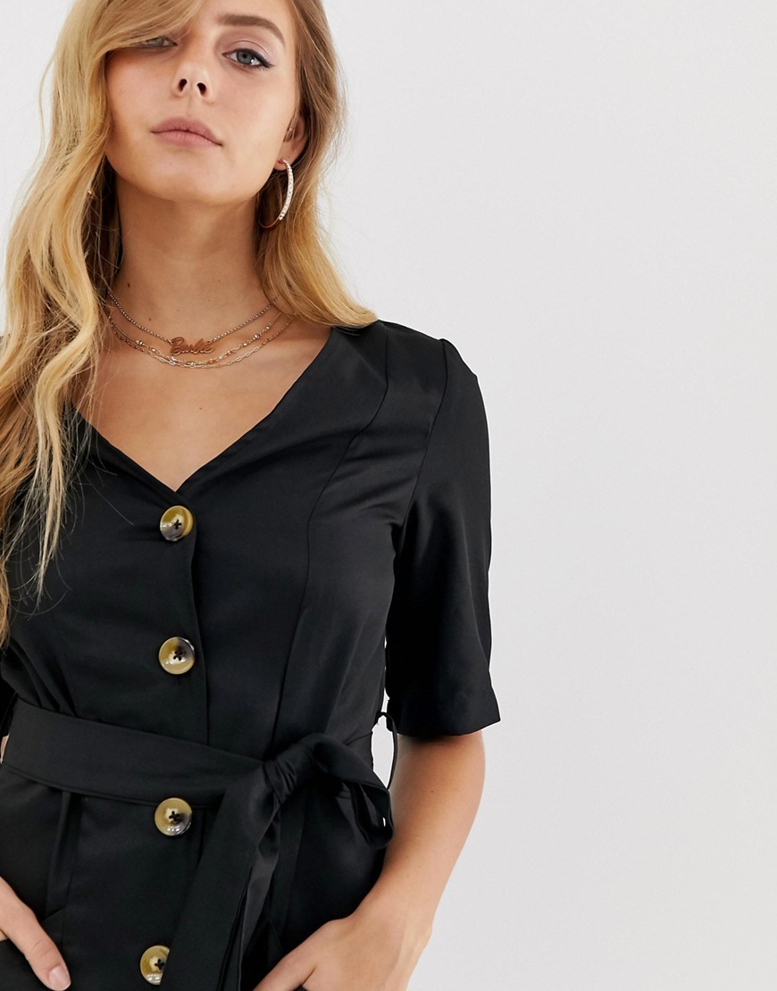 boohoo-Czarna-Sukienka-mini-wiazana-brak-guzikow-S-36-2 boohoo-Czarna-Sukienka-mini-wiazana-brak-guzikow-S-36