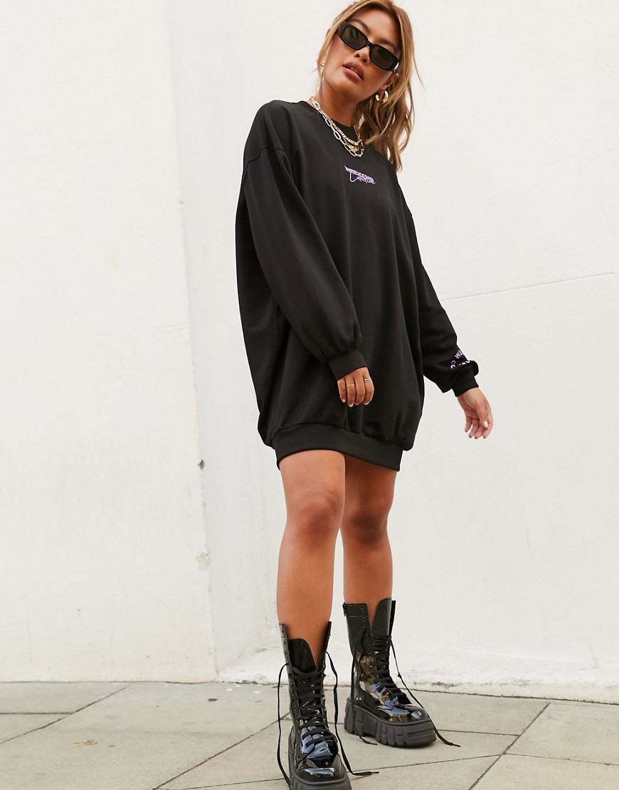czarna dresowa sukienka mini oversize 40 czarna-dresowa-sukienka-mini-oversize-40