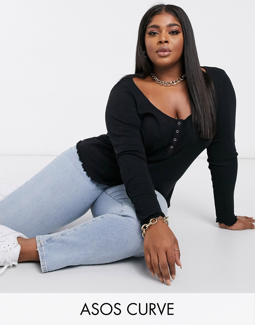 Bluzka damska czarna slim plus size defekt 58 czarny-damski-top-slim-plus-size-58