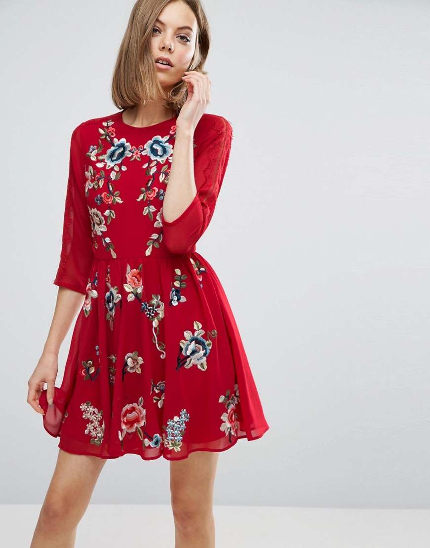 czerwona-sukienka-mini-kwiaty-XL-42-1 czerwona-sukienka-mini-kwiaty-XL-42