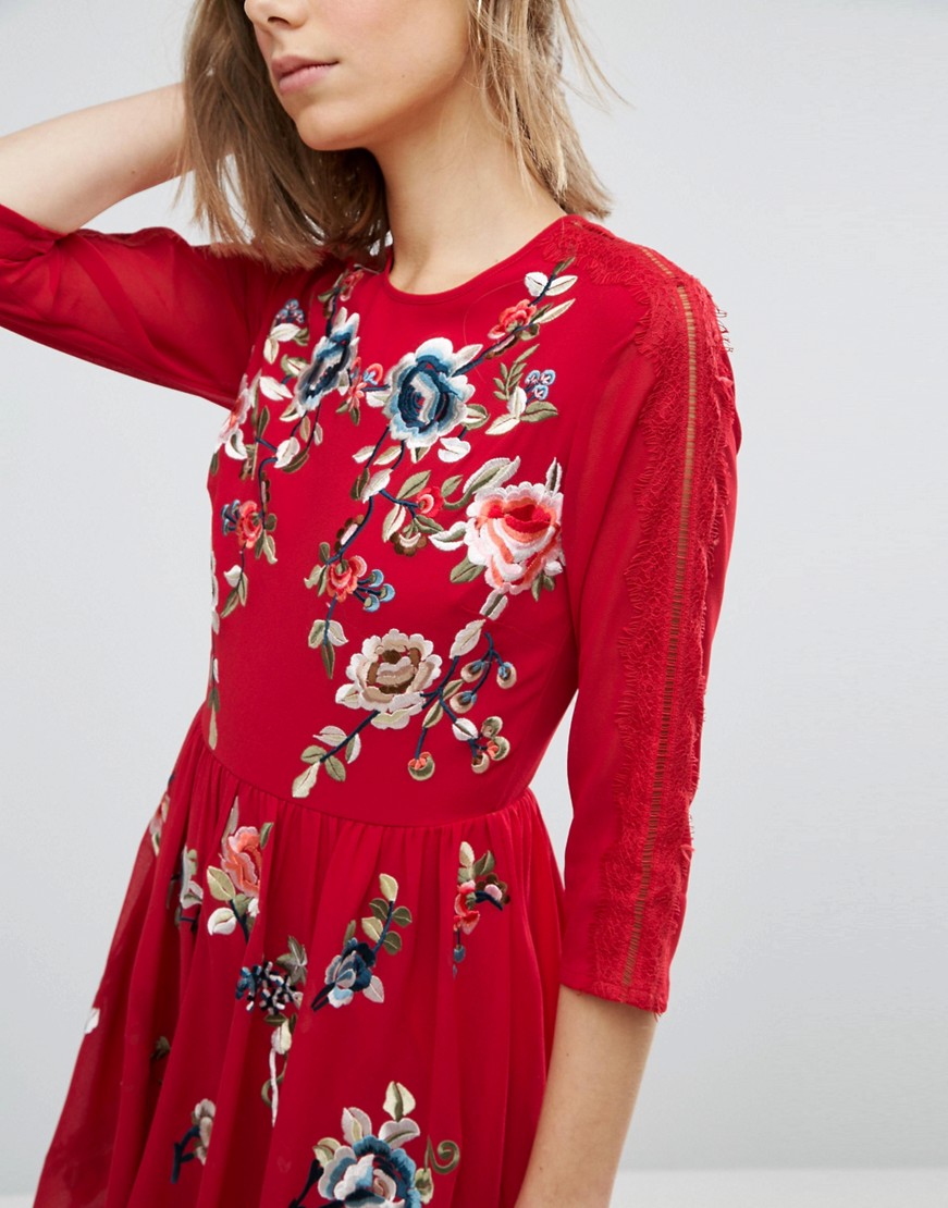 czerwona-sukienka-mini-kwiaty-XL-42-3 czerwona-sukienka-mini-kwiaty-XL-42