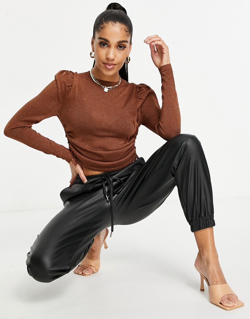 damski-brazowy-sweter-slim-brokatowy-defekt-36-3 damski-brazowy-sweter-slim-brokatowy-defekt-36