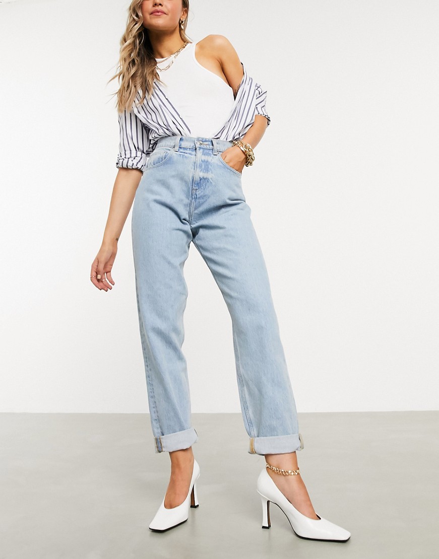 damskie niebieskie luźne spodnie jeansy W26 L32 damskie-niebieskie-luzne-spodnie-jeansy-W26-L32