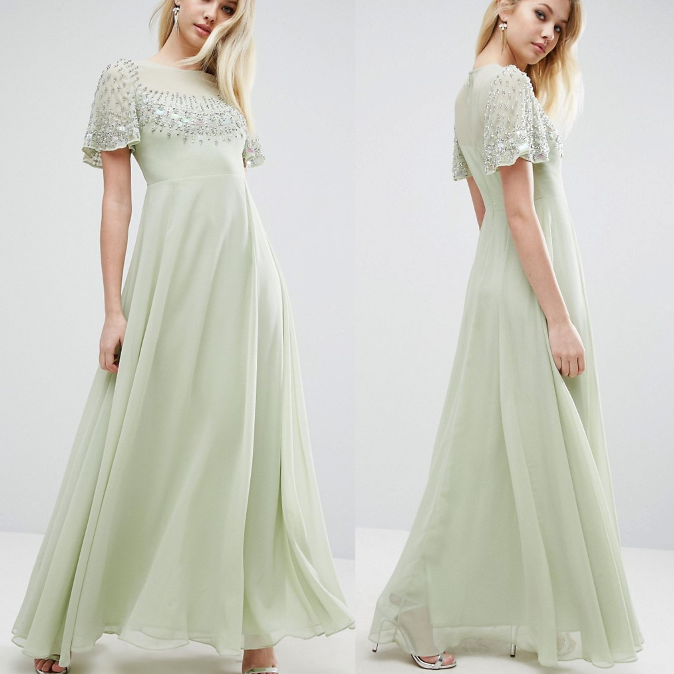 miętowa suknia Sukienka maxi zdobiona w cekiny L 40 mietowa-suknia-maxi-w-cekiny-L-40